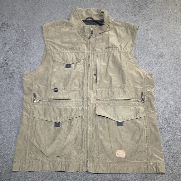 Eddie Bauer Men Brown Lightweight Multi-Pocket Polyester Vented Fishing Vest XL - Picture 1 of 12